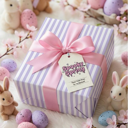 Pastel-Goth-Ostern Lavendel gestreifte Alternative Geschenkpapier