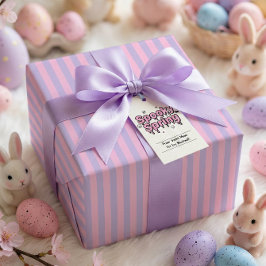 Pastel-Goth-Ostern Pink Lavendel gestreift Geschenkpapier