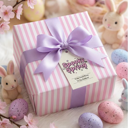 Pastel-Goth-Ostern Rosa Gestreift Alternative Geschenkpapier