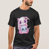 Pastel Goth Panda And Skulls Creepy Anime Ga T-Shirt (Vorderseite)
