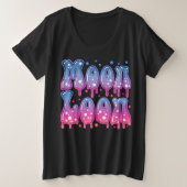 Pastel Goth Pink Lila Celestial Moon Loon 70er Große Größe T-Shirt (Design vorne)