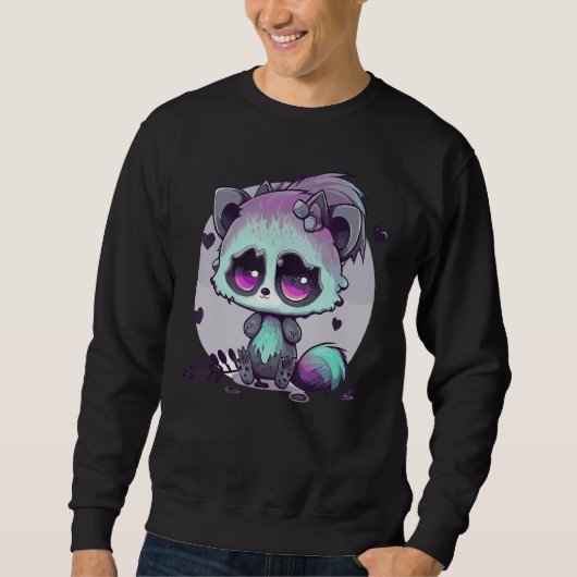 Pastel Goth Raccoon Creepy Cute Menhera Gothic Sweatshirt (Vorderseite)