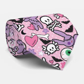 Pastel Goth Rockabilly Spooky Bunny Krawatte (Gerollt)
