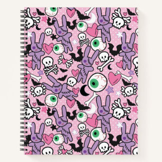 Pastel Goth Rockabilly Spooky Bunny Notizblock