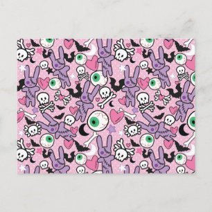 Pastel Goth Rockabilly Spooky Bunny Postkarte