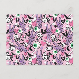 Pastel Goth Rockabilly Spooky Bunny Postkarte