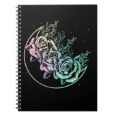 Pastel Goth Rose Moon Gothic Crescent Blume Notizblock (Vorderseite)