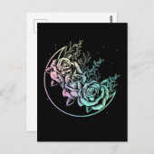 Pastel Goth Rose Moon Gothic Crescent Blume Postkarte (Vorne/Hinten)
