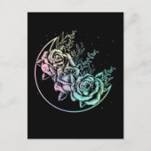 Pastel Goth Rose Moon Gothic Crescent Blume Postkarte (Vorderseite)