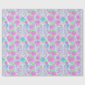 Pastel Goth Rose & Rib Käfig Skelett Geschenkpapier (Flach)