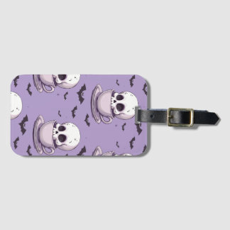 Pastel-Goth-Schädel in Teetasse Gepäckanhänger