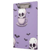 Pastel-Goth-Schädel in Teetasse Klemmbrett (Links)