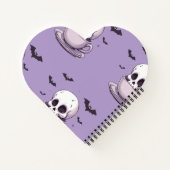 Pastel-Goth-Schädel in Teetasse Notizblock (Rückseite)