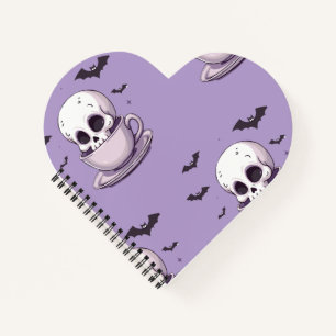Pastel-Goth-Schädel in Teetasse Notizblock