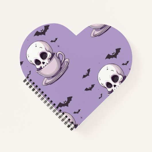 Pastel-Goth-Schädel in Teetasse Notizblock (Vorderseite)