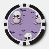Pastel-Goth-Schädel in Teetasse Pokerchips (Vorderseite)