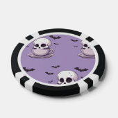Pastel-Goth-Schädel in Teetasse Pokerchips (Einzeln)