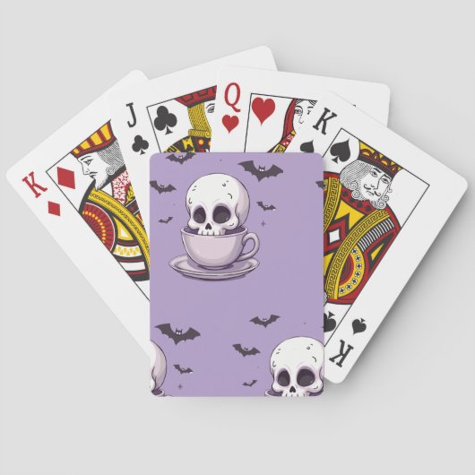 Pastel-Goth-Schädel in Teetasse Spielkarten (Rückseite)
