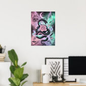 Pastel-Goth-Schlange & Rose Poster (Heimbüro)
