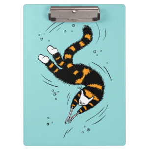 Pastel Goth Schwimmen Katze Skelett Klemmbrett