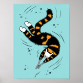 Pastel Goth Schwimmen Katze Skelett Poster (Vorne)