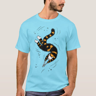 Pastel Goth Schwimmen Katze Skelett T-Shirt