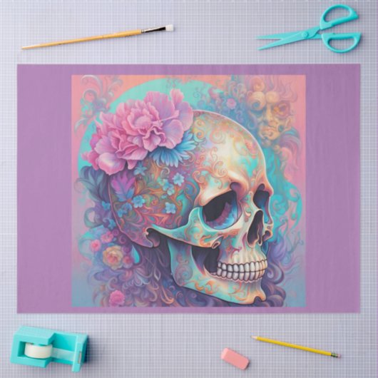 Pastel Goth Skeleton Decoupage Paper Seidenpapier (Basteln)