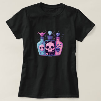 Pastel Goth Skull Flaschen Halloween Art T-Shirt