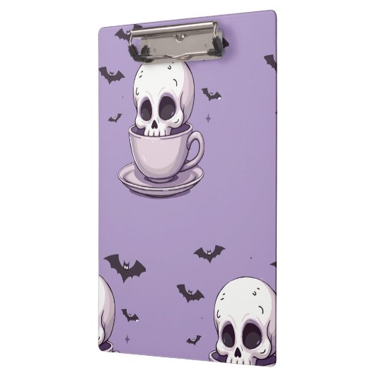 Pastel Goth Skull in Teacup Klemmbrett (Links)