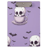 Pastel Goth Skull in Teacup Klemmbrett (Vorderseite)