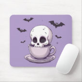 Pastel Goth Skull in Teacup Mousepad (Mit Mouse)