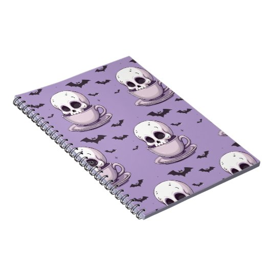 Pastel Goth Skull in Teacup Notizblock (Rechte Seite)