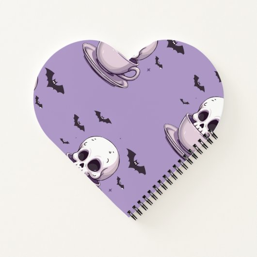Pastel Goth Skull in Teacup Notizblock (Rückseite)