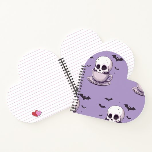 Pastel Goth Skull in Teacup Notizblock (Innenseite)