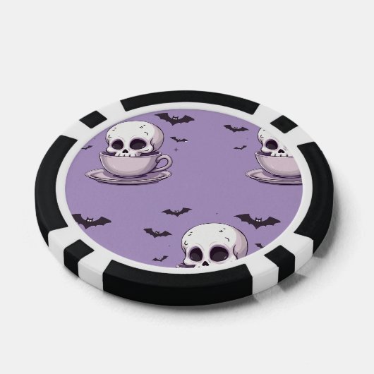 Pastel Goth Skull in Teacup Pokerchips (Einzeln)