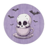 Pastel Goth Skull in Teacup Schneidebrett (Vorderseite)