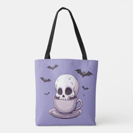 Pastel Goth Skull in Teacup Tasche (Rückseite)