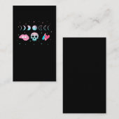 Pastel Goth Skull Moon Kawaii Make up Hexe Visitenkarte (Vorne/Hinten)