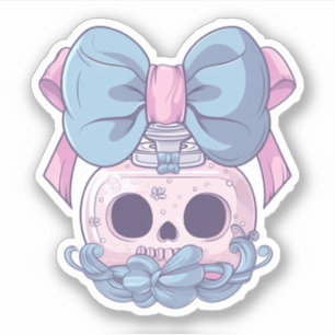 Pastel Goth Skull Perfume Aufkleber