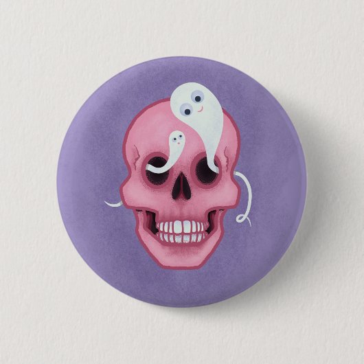 Pastel Goth Skull Sporoky niedlich Button (Vorderseite)