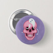 Pastel Goth Skull Sporoky niedlich Button (Vorne & Hinten)