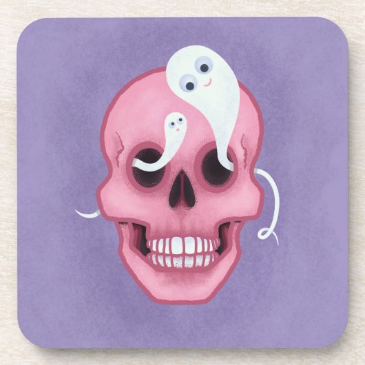 Pastel Goth Skull Sporoky niedlich Getränkeuntersetzer (Vorderseite)