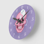 Pastel Goth Skull Sporoky niedlich Runde Wanduhr (Winkel)
