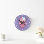 Pastel Goth Skull Sporoky niedlich Runde Wanduhr (Zuhause)