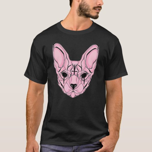 Pastel Goth Sphynx Cat T-Shirt (Vorderseite)