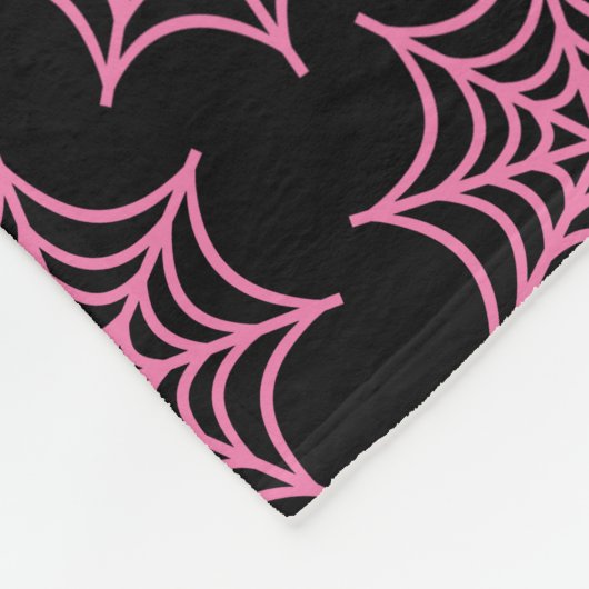 Pastel Goth Spider Web Rosa Fleecedecke (Ecke)