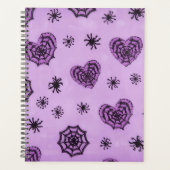 Pastel-Goth-Spinnennnetz-Herzen Planer (Vorderseite)