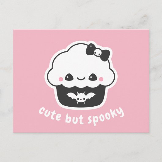 Pastel Goth Spooky Niedlich Cupcake Postkarte (Vorderseite)