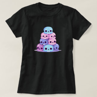 Pastel-Goth-Stack-Cute-Skulls-T-Shirt T-Shirt