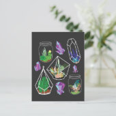 Pastel Goth Succulent Cactus Kawaii Terrarium Postkarte (Stehend Vorderseite)